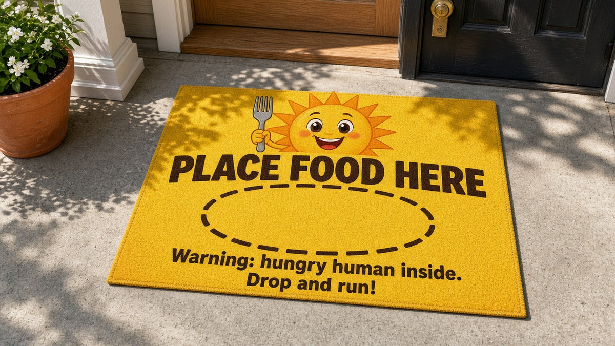 Hungry Human doormat - Place Food Here food delivery mat