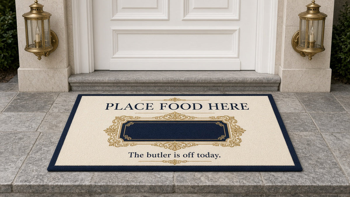 The Butler doormat - Place Food Here food delivery mat
