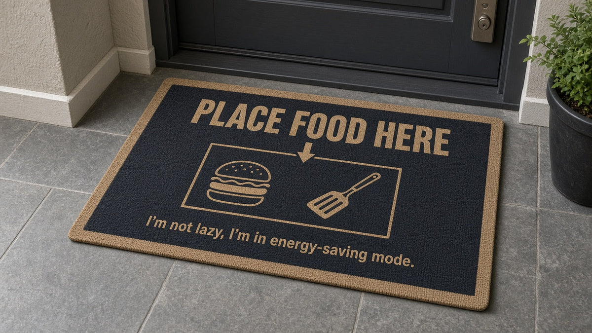 Energy-Saving Mode doormat - Place Food Here food delivery mat
