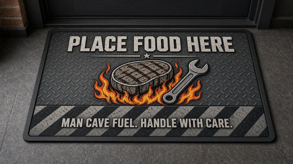 Man Cave Fuel doormat - Place Food Here food delivery mat