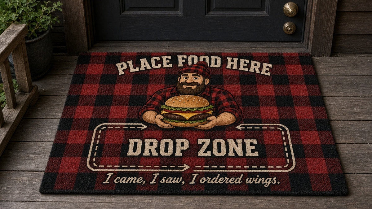 Ordered Wings doormat - Place Food Here food delivery mat